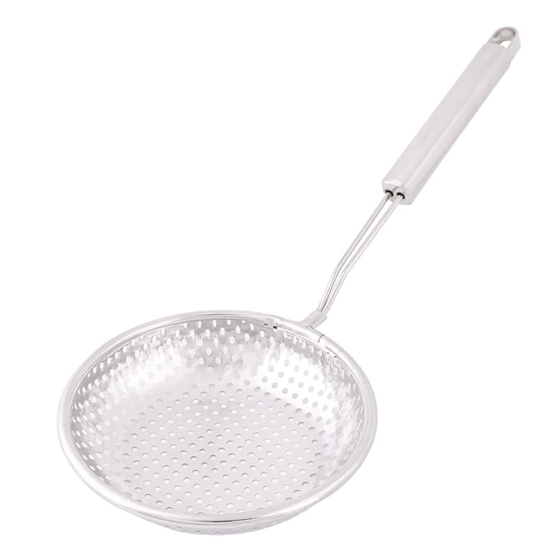 Kitchen Stainless Steel Mesh Designed Strainer Slotted Ladle Skimmer - 14" x 5.5" x 1.3"(L*D*Depth)