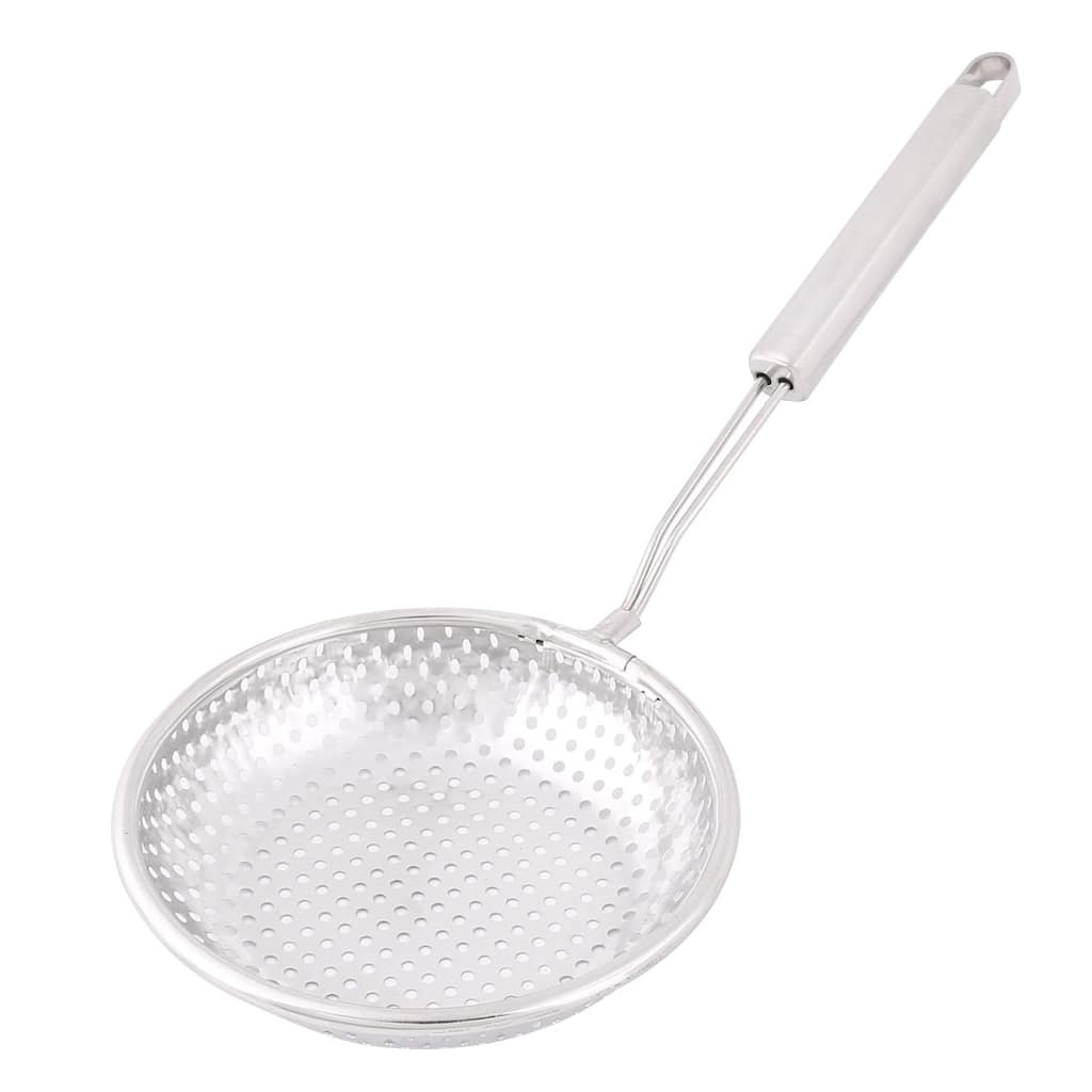 Kitchen Stainless Steel Mesh Designed Strainer Slotted Ladle Skimmer - 14" x 5.5" x 1.3"(L*D*Depth)