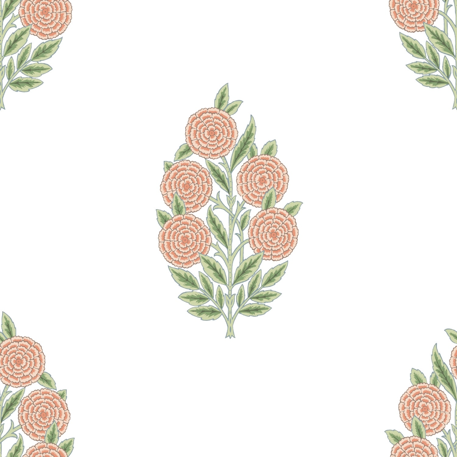 Tamara Day Coral Dutch Floral Peel and Stick Wallpaper Pink By Roommates