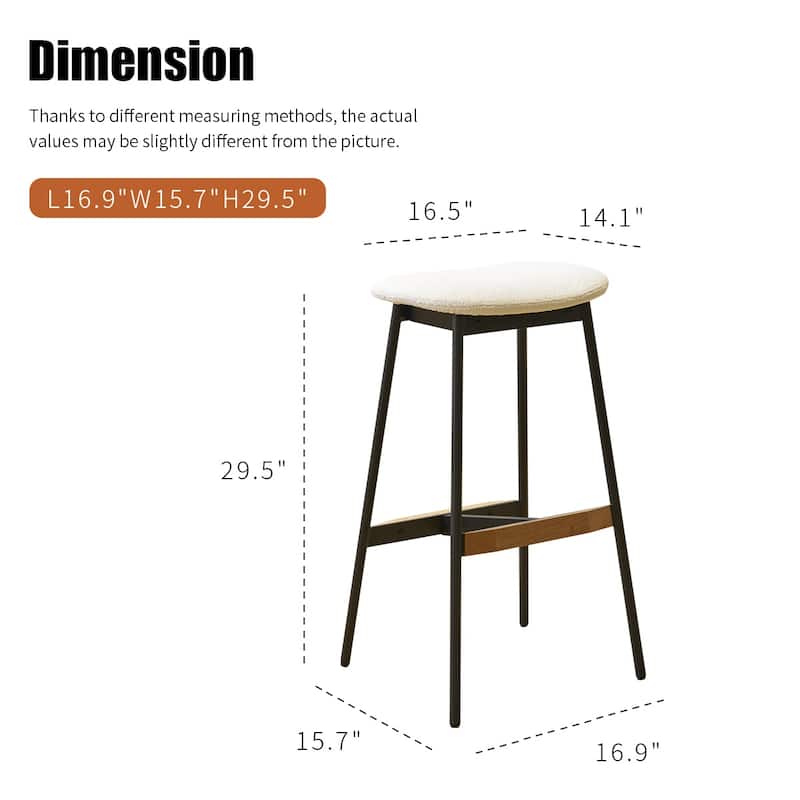 Bar Stools Counter Height Bar Stools Fabric Upholstered Bar Stools Backless Classic Bar Chair for Dining Room