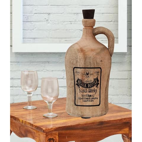 Better Trends Grove Collection of Home Decor Showpiece is Free Standing Art, Bottled Printed, 100% Mango Wood