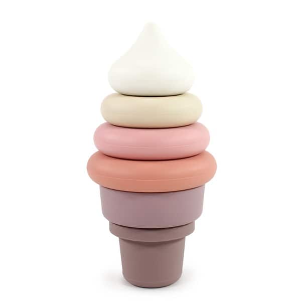 slide 1 of 1, Hudson Baby Silicone Stacking Toy, Ice Cream, One Size - Ice Cream Ice Cream - Toddler