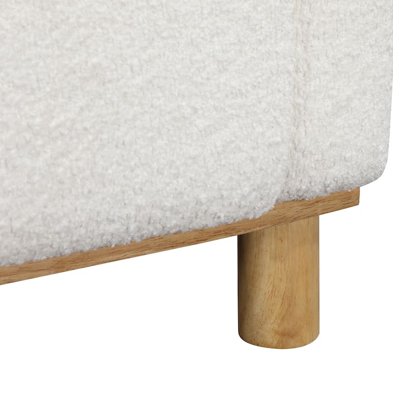 Moxee White Boucle Fabric Arm Chair by Greyson Living