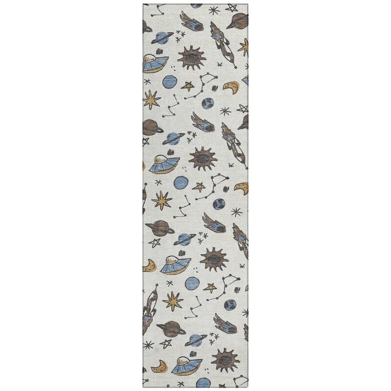 Machine Washable Indoor/ Outdoor Spaceship Chantille Rug