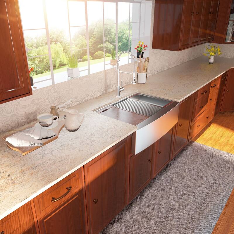 Lordear 33" Stainless Steel Sink Double Bowl Undermount Workstation Farmhouse Kitchen Sink with Accessories