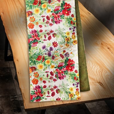 13" X 72" Fabric Summer Floral Runner
