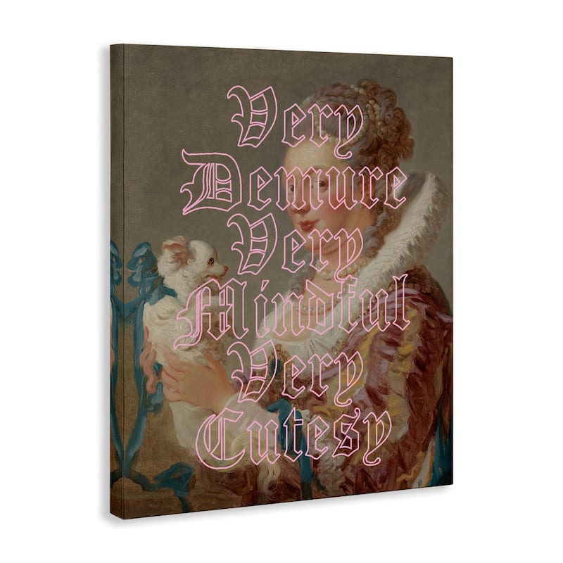 Stupell Trendy Demure & Mindful Classic Canvas Wall Art Design By Lil' Rue