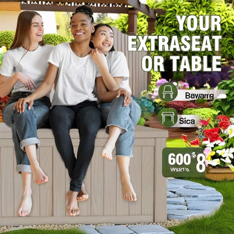 Outdoor Resin Deck Box Storage Shed for Garden,Patios,Backyards,Tools