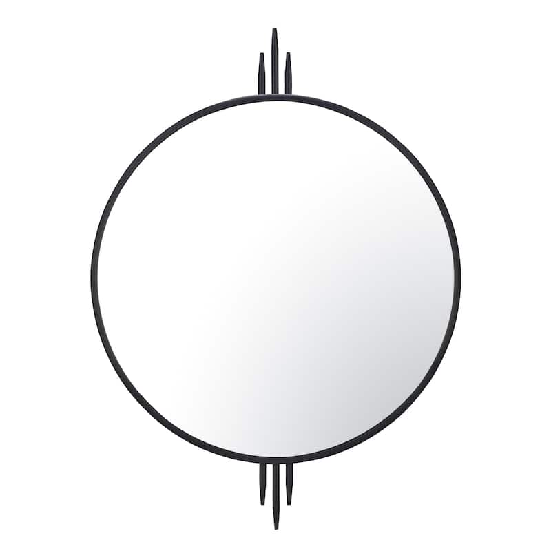 Varaluz Propaganda Round Wall Mirror - Black