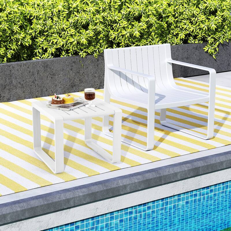 Gymax Outdoor Side Table Set of 2 18'' Weather Resistant Adirondack