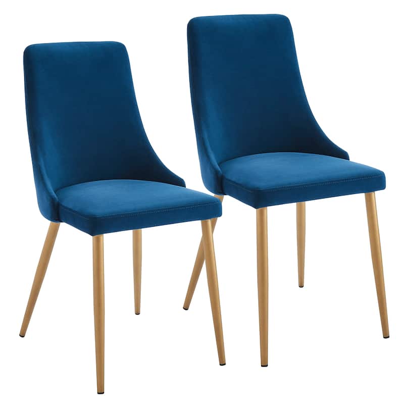 Carmilla Side Velvet Upholstered Chair (Set of 2) - Blue