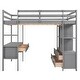 preview thumbnail 8 of 16, Full Size Multifunctional Loft Bed with Two Drawers, and Storage Shelves and Drawers,Elegant Children Bed