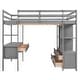 preview thumbnail 8 of 16, Full Size Multifunctional Loft Bed with Two Drawers, and Storage Shelves and Drawers-Gray