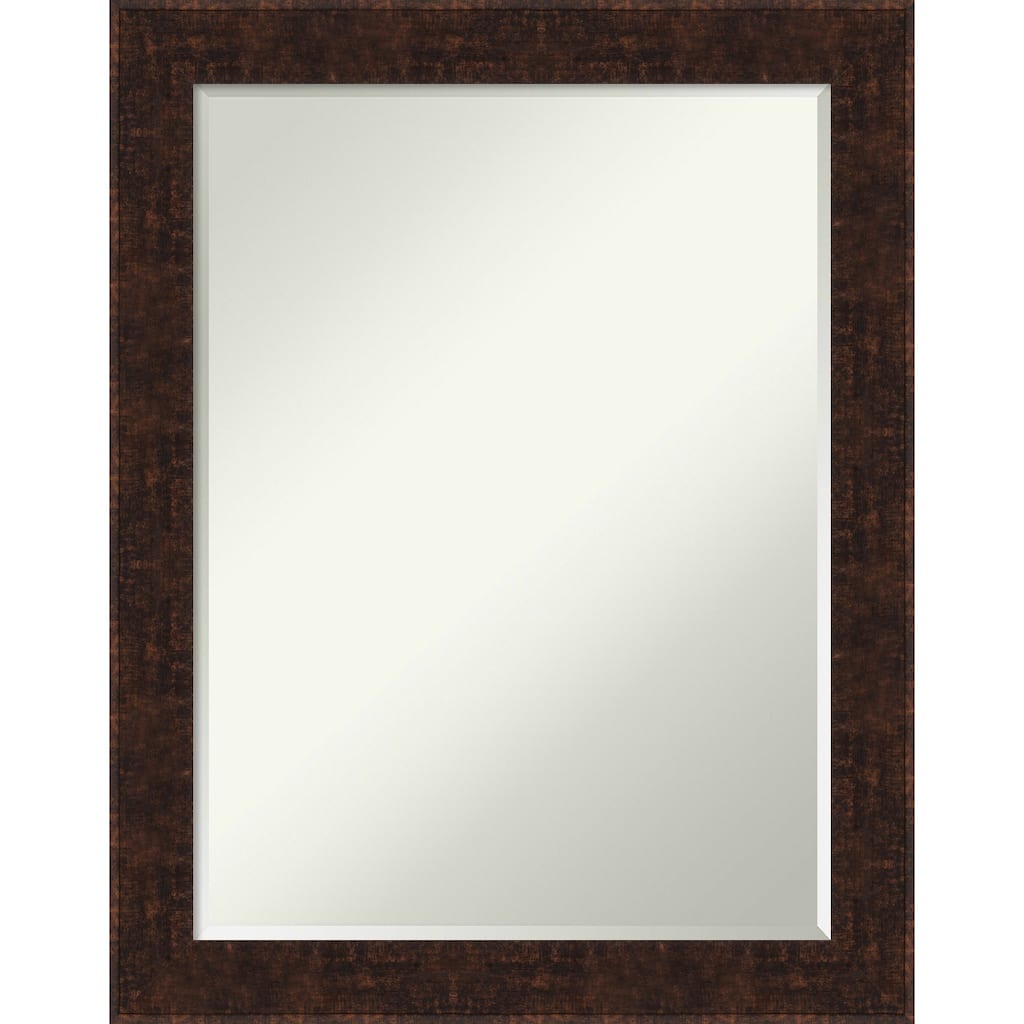 Petite Bevel Bathroom Wall Mirror - William Mottled Bronze Narrow Frame - William Mottled Bronze Narrow - 22 x 28 in