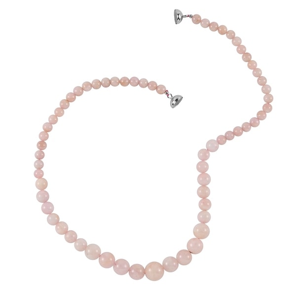 Morganite Beaded Necklace Size 18 Inch Ct 190 - Size 18''. Opens flyout.