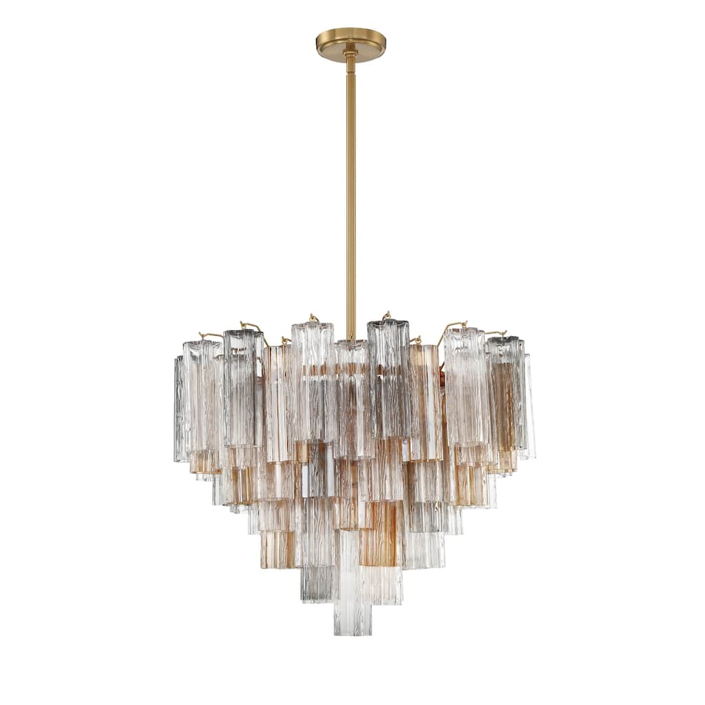 Addis 12 Light Aged Brass Chandelier - 26.75"W x 21.5"H x 26.75"D