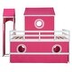 preview thumbnail 9 of 14, Full Size Loft Bed with Slide Pink Tent and Tower