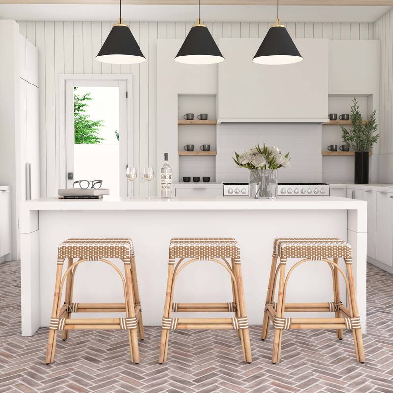 Robias 24.5" Rattan Rectangular Counter Stool