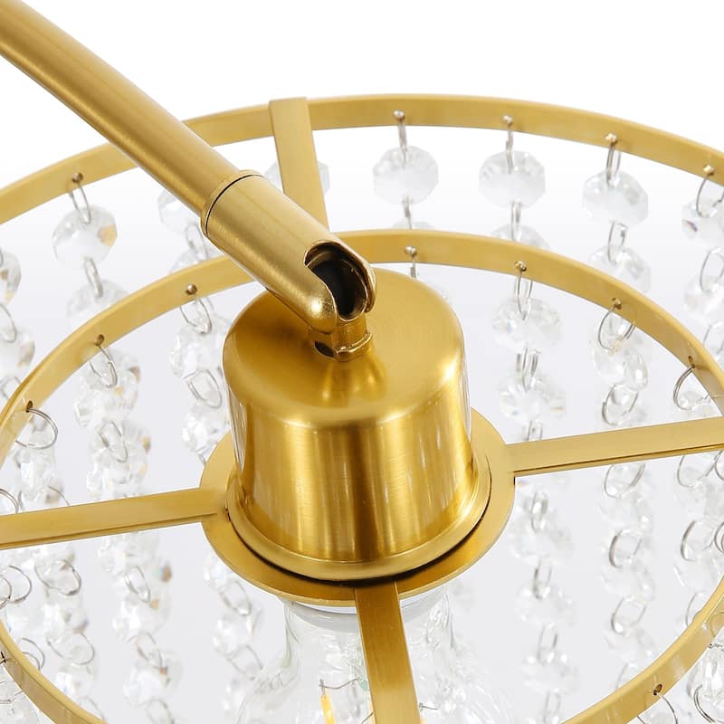 Brio 85" 3-Light Modern Gold Crystal Arc Floor Lamp - 85