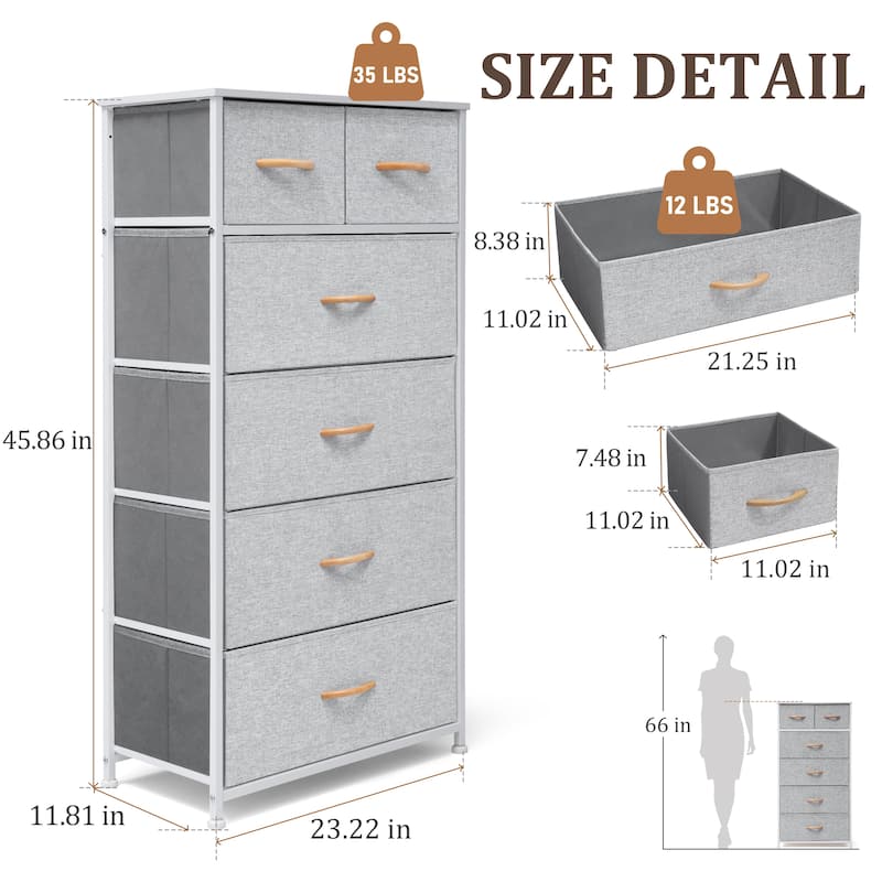 VredHom 6 Drawers Vertical Dresser Storage Tower