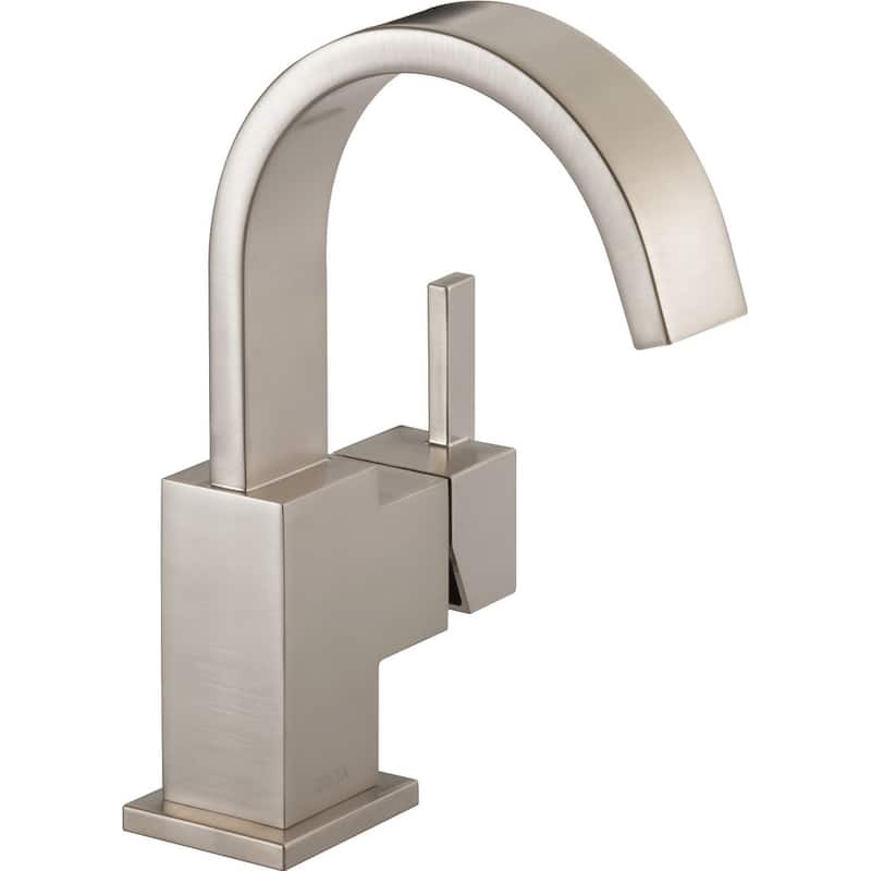 Delta Vero Single Hole Bathroom Faucet with Pop-Up Drain Assembly - - Brilliance Stainless