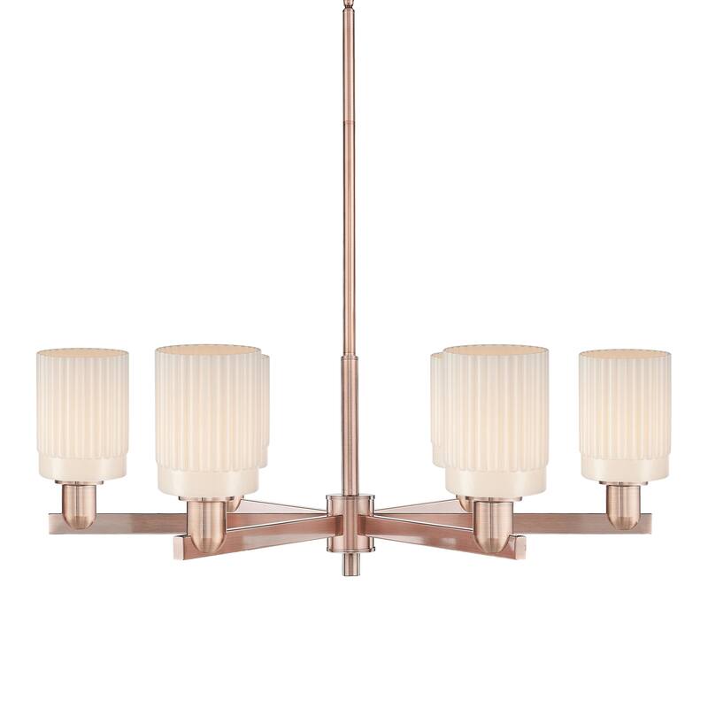 Innovations Lighting 716-6CR-11-35 Hadley Chandelier Hadley 6 Light - Antique Copper / Matte White