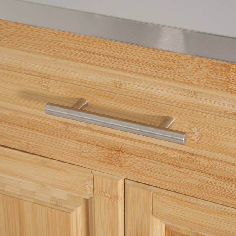 Christopher Knight Home - 29"W Bamboo Outdoor Kitchen Cart with Stainless Steel Top