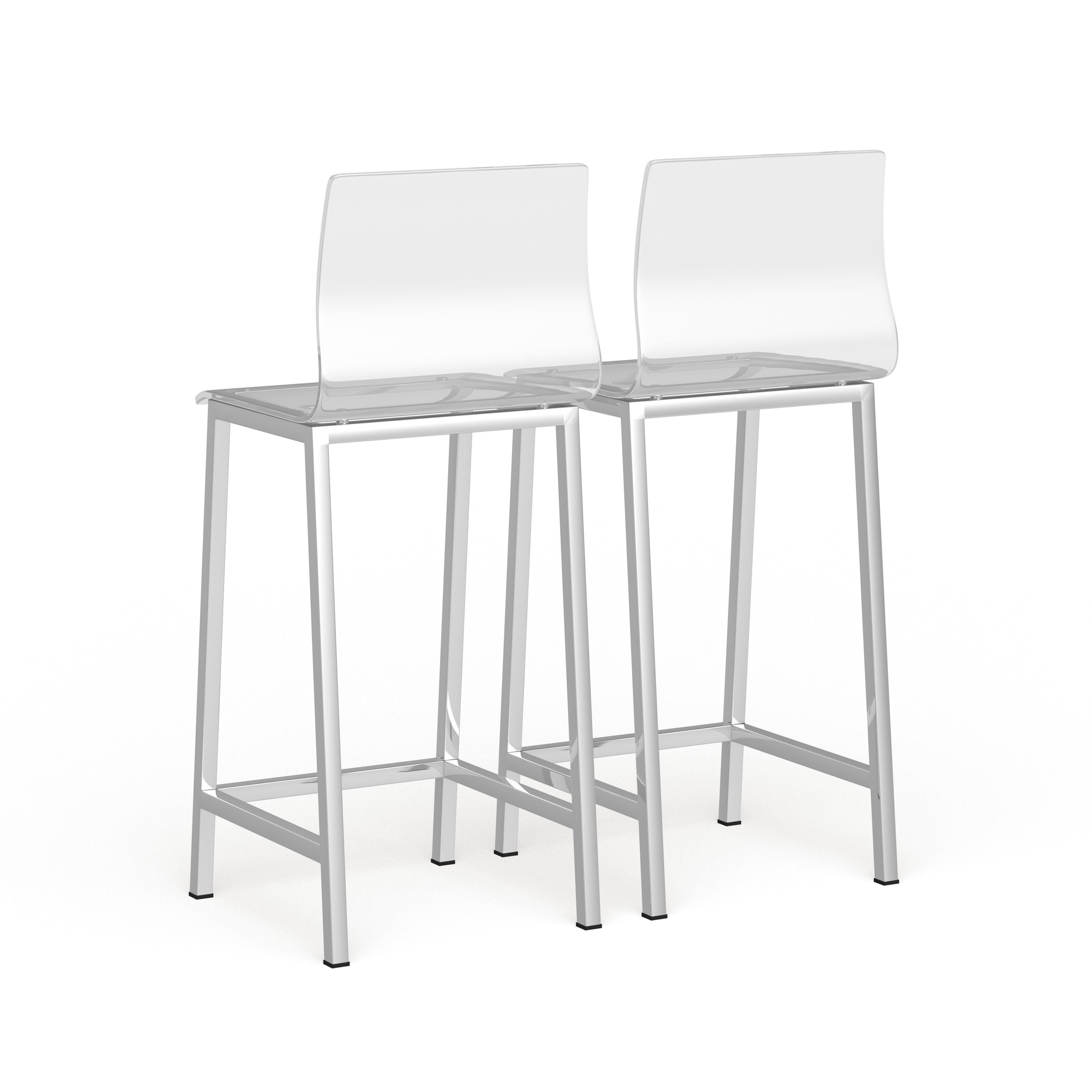 Pure Decor Clear Acrylic Counter Stool Set of 2 On Sale Bed