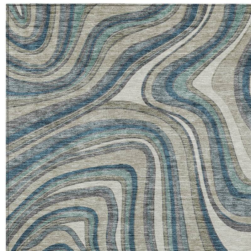 HomeRoots Abstract Transitional Rectangle Outdoor Rug