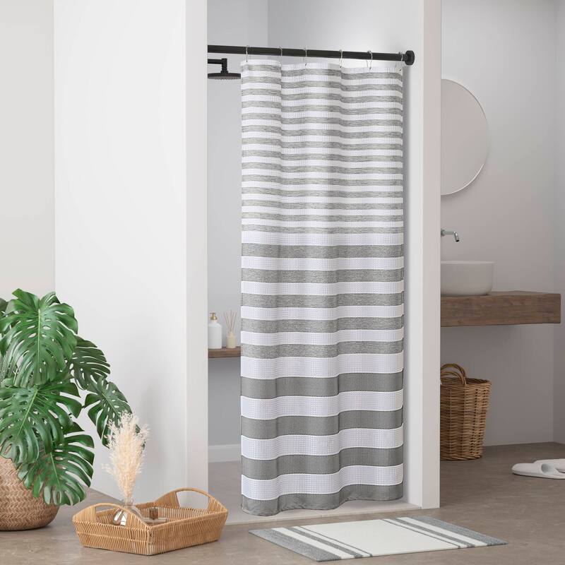 Madison Park Ariana Ombre Waffle Shower Curtain