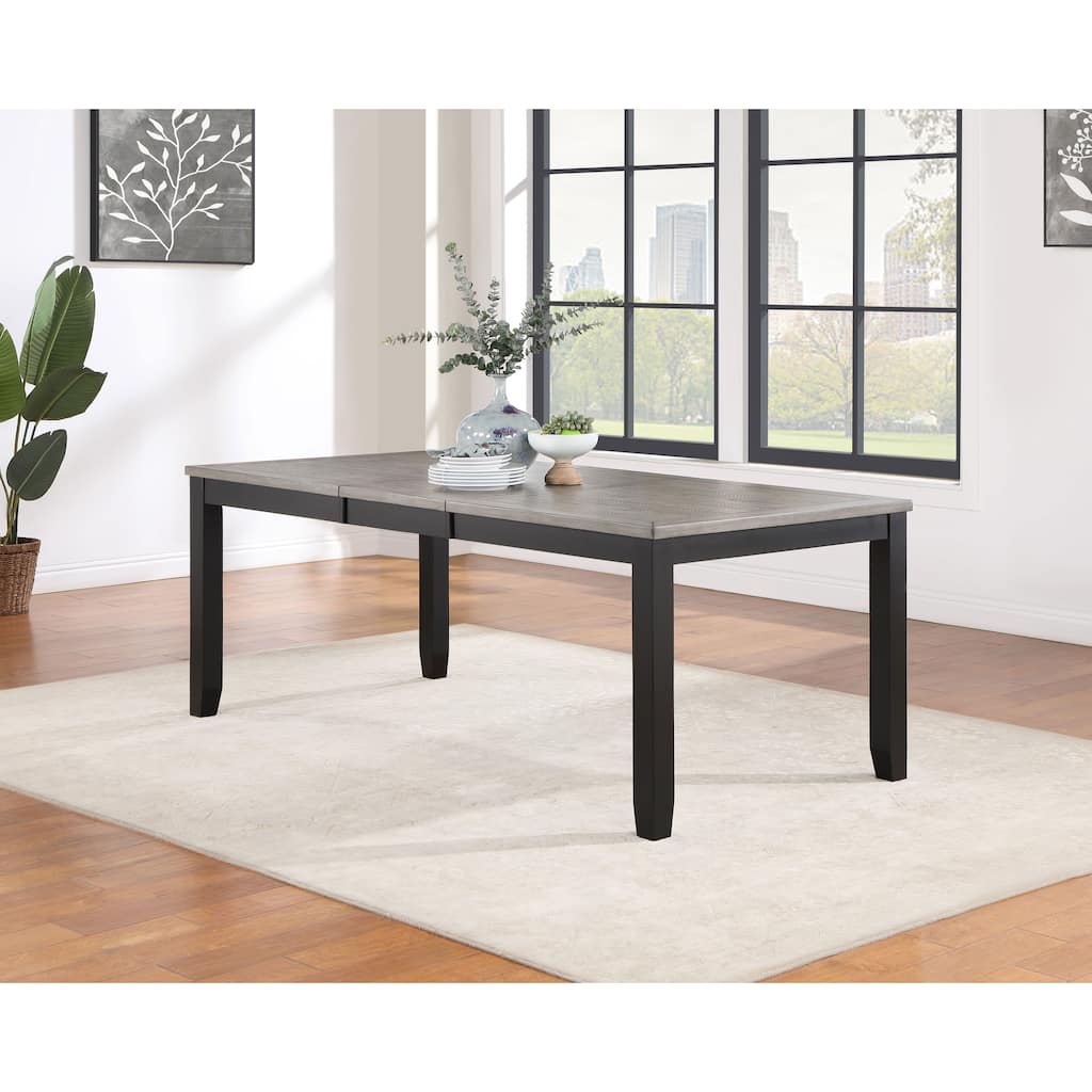 Elodie Rectangular 78-inch Extension Leaf Dining Table Black