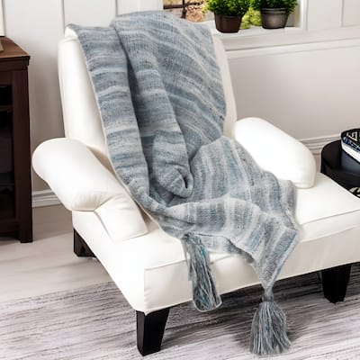 HomeRoots Blue and Black Woven 100% Poly Pet Throw Blanket