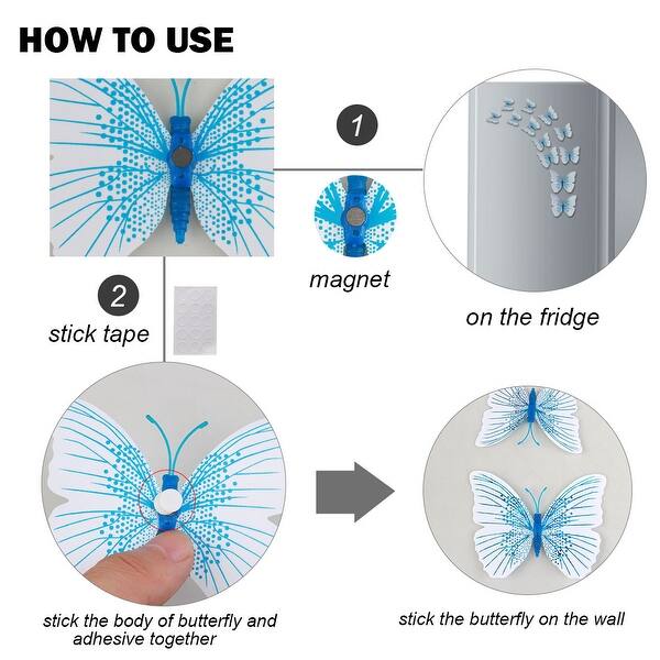 Shop 12pcs 3d Butterfly Wall Decal Art Diy Sticker For Christmas Decoration Blue Overstock 28961401