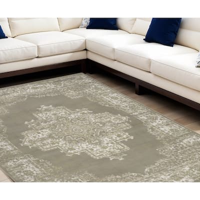 Power Loomed Distressed Durable Area Rug