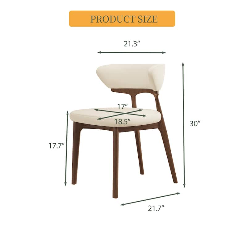 Faux Leather Dining chairs,Black Solid Wood, Beige Faux Leather, Set of 2, Not Assembled need