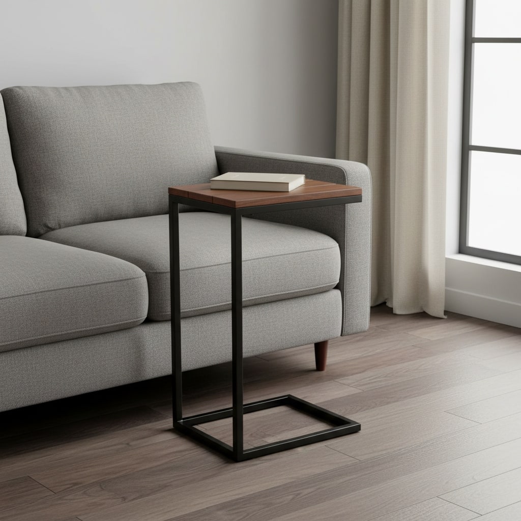 HomeRoots 25" Black And Chestnut Solid Wood Rectangular End Table - 10.00 in. x 25.30 in. x 16.00 in.