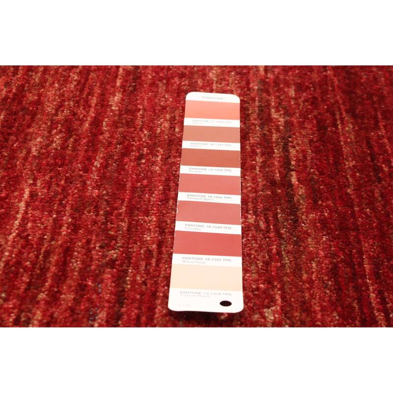 ECARPETGALLERY Hand-knotted Peshawar Ziegler Dark Red Wool Rug - 6'2 x 8'10