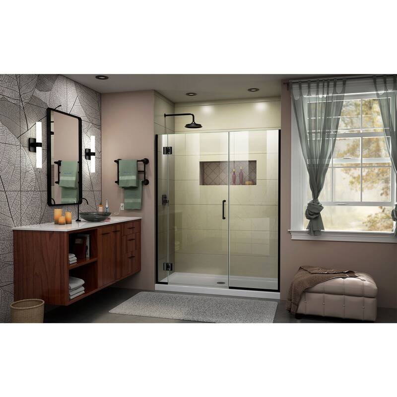 DreamLine Unidoor-X 57 1/2-58 in. W x 72 in. H Frameless Hinged Shower Door - 57.5" - 58" W