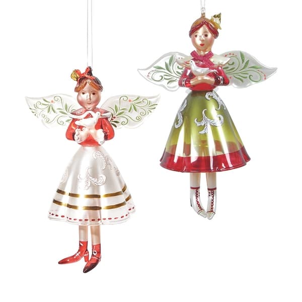 Glass Angel Ornament A 2 Set Of 2 Bed Bath And Beyond 36552579