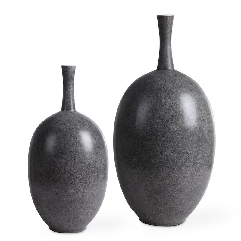 Uttermost 17711 Riordan 19-3/4" Tall Ceramic Vase - Set of 2 - Black / White