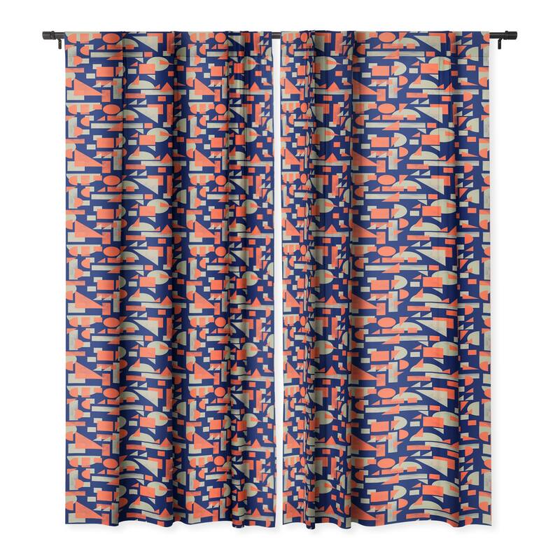 Blackout Modern Geometric Mosaic Made-to-Order Curtain Panel (One Panel)