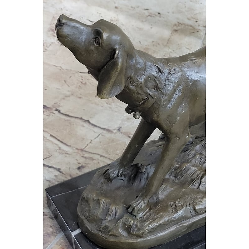 Hunting Imitative Dog Imitative Wolfhound Bronze Marble Statue Bookend Sculpture Artwork Gift Sale