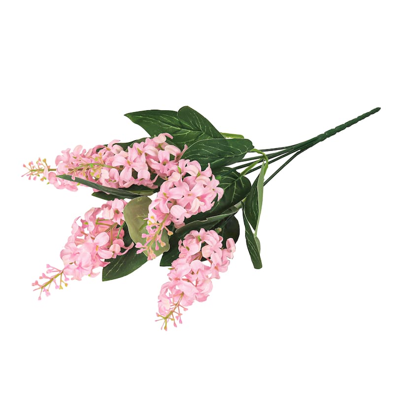 Set of 12 Pink Artificial Stock Flower Stem Bush Bouquet 15in - 15" L x 6" W x 6" DP