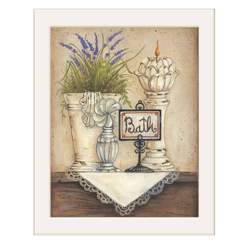 "Bath" By Mary June, Ready to Hang Framed Print, White Frame