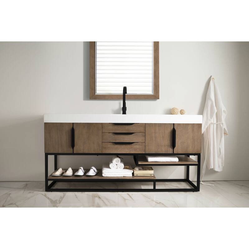 James Martin Vanities 983-V72S-MB-GW Columbia 72" Free Standing Single