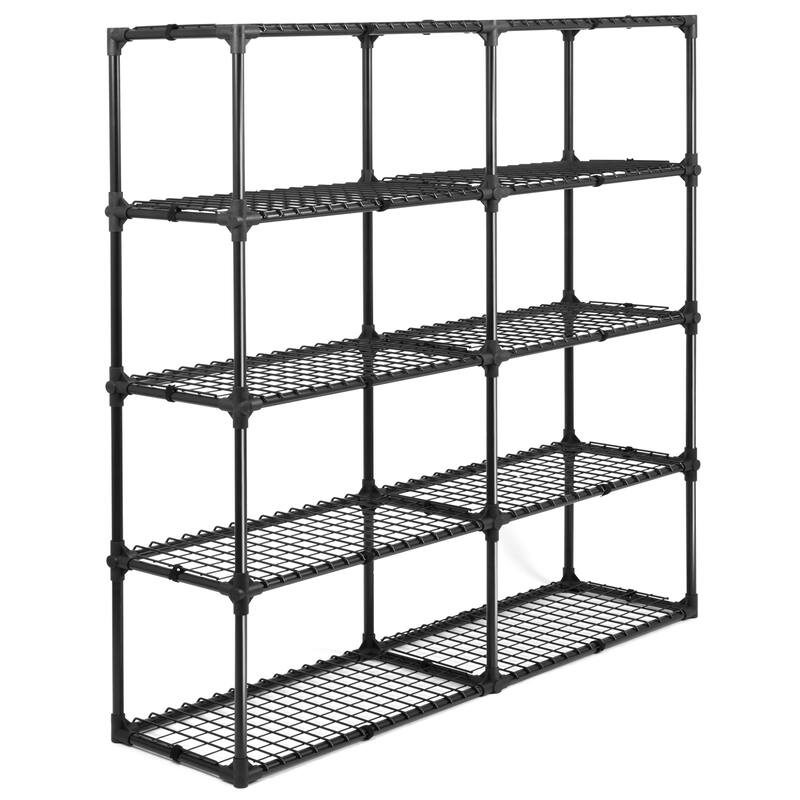 5-shelf Wire Rack With Cover (2 Pack), Versatile Design Heavy Duty Storage Shelf