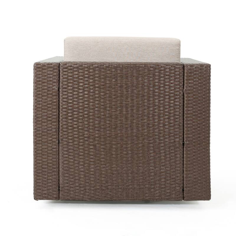 Puerta Outdoor Wicker Swivel Club Chair by Christopher Knight Home