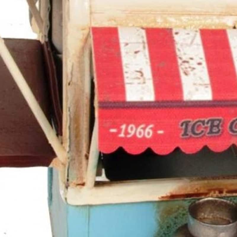 HomeRoots Ice Cream Trailer Metal Model - 7.5' X '7.75' X '9.5