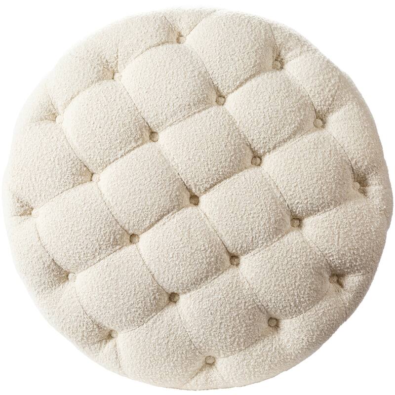 Jensene Boucle Button Tufted Large Ottoman