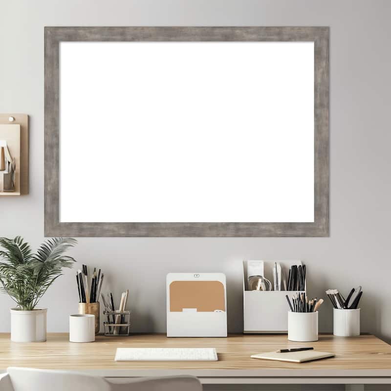 Amanti Art Marred Pewter Framed Dry Erase Magnetic Board